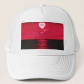 Zee Sunset Love Trucker Hat Heart Romantic Pet (Voorkant)