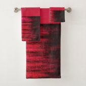 Zee Sunset Red Bath set Love Heart Sun Bad Handdoek (Insitu)