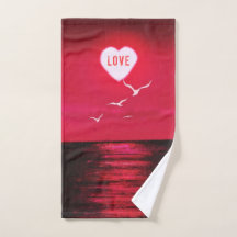 Zee Sunset Red Bath set Love Heart Sun