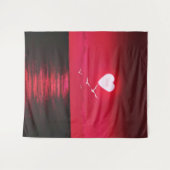 Zee Sunset Tapestry Love Romantic Heart Sun Wandkleed (Voorkant (horizontaal))