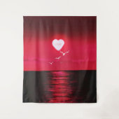 Zee Sunset Tapestry Love Romantic Heart Sun Wandkleed (Voorkant)