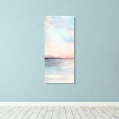 Zee Sunset Triptych - Pastel Waterverven Canvas Afdruk (Insitu (Houten vloer))
