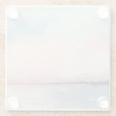 Zee Sunset Triptych - Pastel Waterverven Glazen Onderzetter (Achterkant)