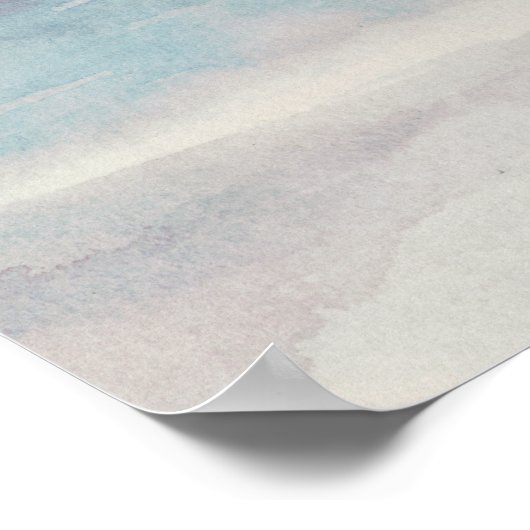 Zee Sunset Triptych - Pastel Waterverven Poster (Hoek)