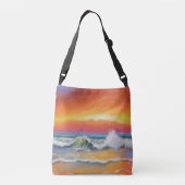 Zee Sunset Waves Crossbody Bag Tas (Achterkant)