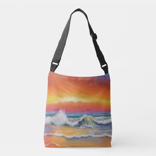 Zee Sunset Waves Crossbody Bag Tas (Voorkant)
