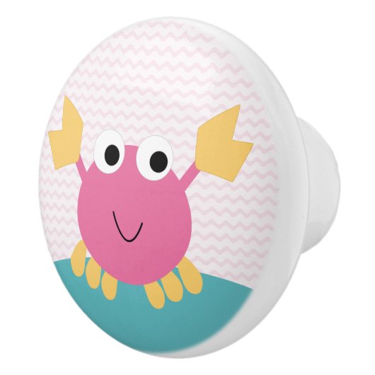 Zee Sweeties Crab Nursery Drawer Pull Knob Keramische Knop (Rechts)