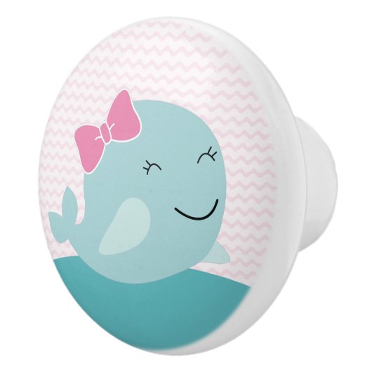 Zee Sweeties Whale Nursery Drawer Pull Knob Keramische Knop (Rechts)