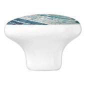 Zee Swirl Beach Wave Abstract Ocean Blue Mosaic Keramische Knop (Zijkant)