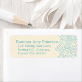 Zee Swirl Cream Slim Bruiloft Retourantwoordlabel Etiket (Insitu)