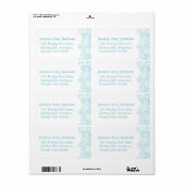 Zee swirl wit grote bruiloft retour antwoord label (Full Sheet)