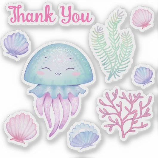 Zee thema party sticker. sticker (Voorkant)