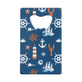 Zee Thema Patroon 1 Creditkaart Flessenopener (Achterkant)