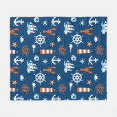 Zee Thema Patroon 1 Fleece Deken (Voorkant (Horizontaal))