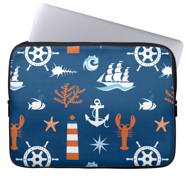 Zee Thema Patroon 1 Laptop Sleeve (Voorkant)