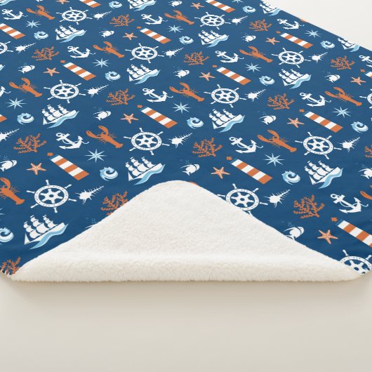 Zee Thema Patroon 1 Sherpa Deken (3/4)