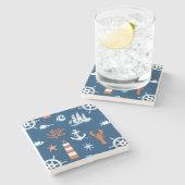 Zee Thema Patroon 1 Stenen Onderzetter (Zijkant)