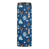 Zee Thema Patroon 1 Thermosbeker (Achterkant)