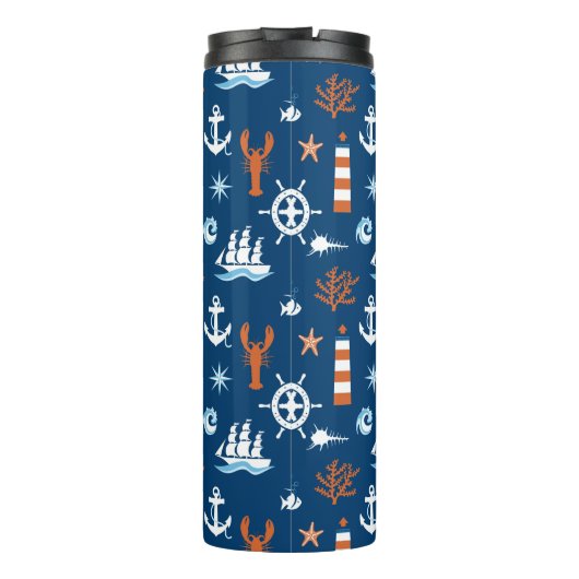 Zee Thema Patroon 1 Thermosbeker (Achterkant)