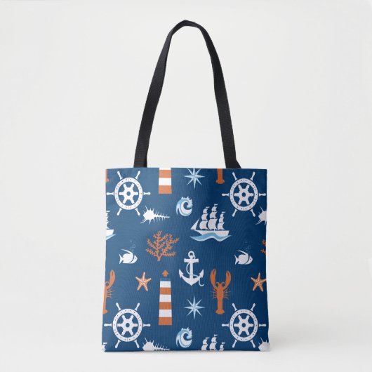 Zee Thema Patroon 1 Tote Bag (Voorkant)