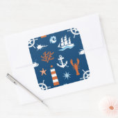 Zee Thema Patroon 1 Vierkante Sticker (Envelop)