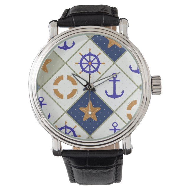 Zee Thema Patroon 2 Horloge (Voorkant)