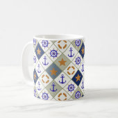 Zee Thema Patroon 2 Koffiemok (Voorkant links)