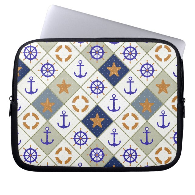 Zee Thema Patroon 2 Laptop Sleeve (Voorkant)