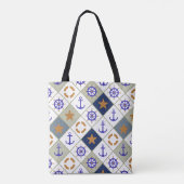 Zee Thema Patroon 2 Tote Bag (Achterkant)