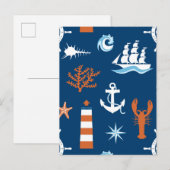 Zee-themapatroon Briefkaart (Voorkant / Achterkant)