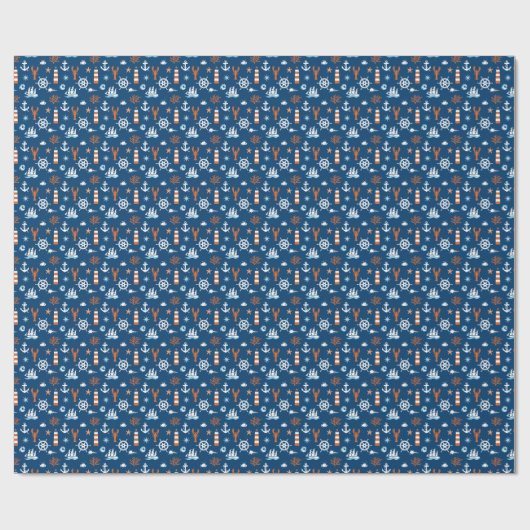 Zee-themapatroon Cadeaupapier (Vlak)
