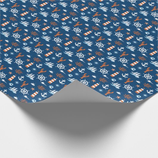 Zee-themapatroon Cadeaupapier (Hoek)