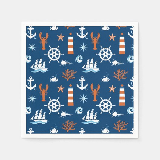 Zee-themapatroon Servet (Voorkant)
