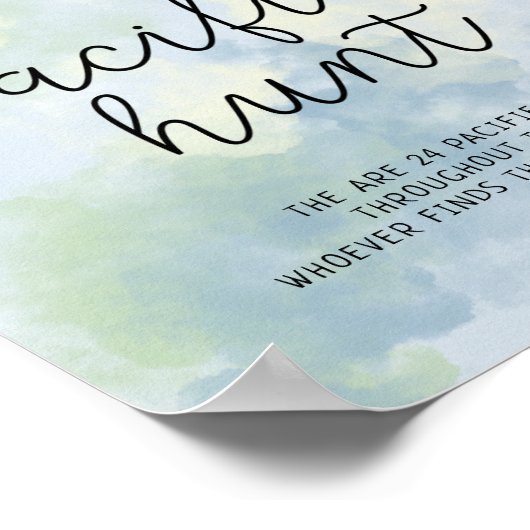 Zee themed - pacifier jachtwedstrijd baby shower poster (Hoek)