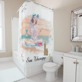 *~* Zee Therapy Beach Young Girl Music AR29 Douchegordijn (In situ)