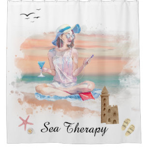 *~* Zee Therapy Beach Young Girl Music AR29 Douchegordijn