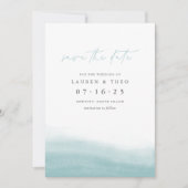 Zee Tides Elegant Simple Coastal Waterverf Save The Date (Voorkant)