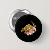 Zee Tortoise Flower Floral Ronde Button 5,7 Cm (Voorkant /achterkant)