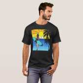 Zee Tropical Beach Surfboard Waves Surfer Sunset S T-shirt (Voorkant volledig)
