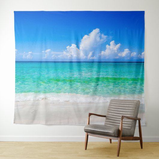 Zee Tropisch strand Scene Turquoise Wandkleed (In Situ (horizontaal))