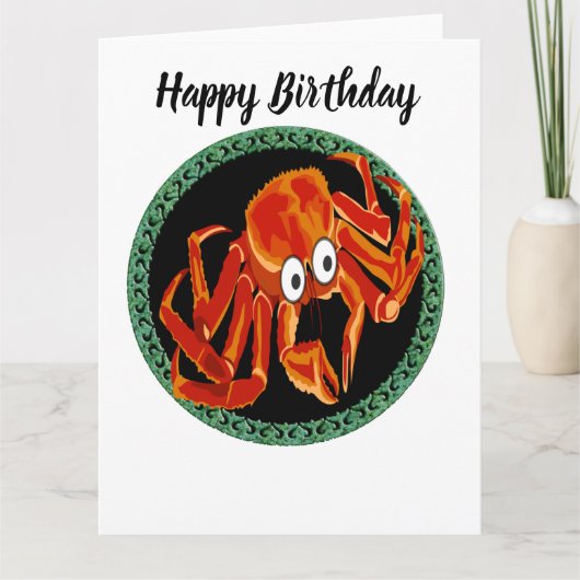 Zee tropische oranje koningskrab kaart (Voorkant)