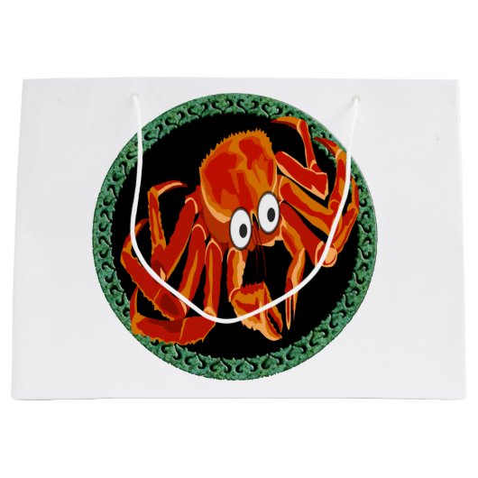 Zee tropische oranje koningskrab large cadeautasje (Voorkant)