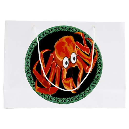 Zee tropische oranje koningskrab large cadeautasje (Achterkant)