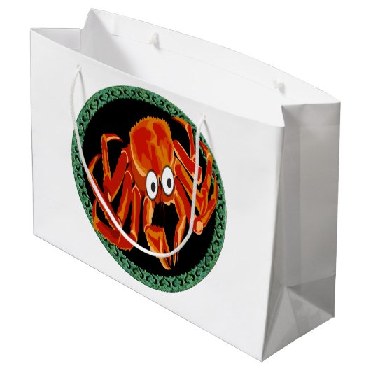 Zee tropische oranje koningskrab large cadeautasje (Achterkant Gekanteld)