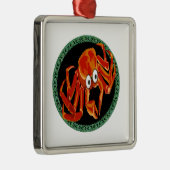 Zee tropische oranje koningskrab metalen ornament (Rechts)
