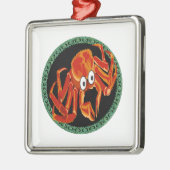 Zee tropische oranje koningskrab metalen ornament (Links)