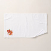Zee tropische oranje koningskrab op witte schaal bad handdoek (Handdoek)
