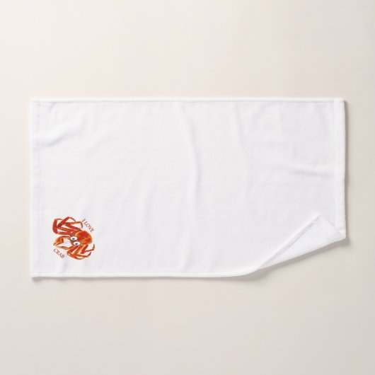 Zee tropische oranje koningskrab op witte schaal bad handdoek (Handdoek)