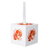 Zee tropische oranje koningskrab op witte schaal decoratie (Achter hoekig)