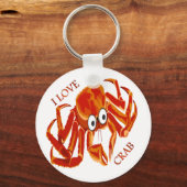 Zee tropische oranje koningskrab op witte schaal sleutelhanger (Voorkant)